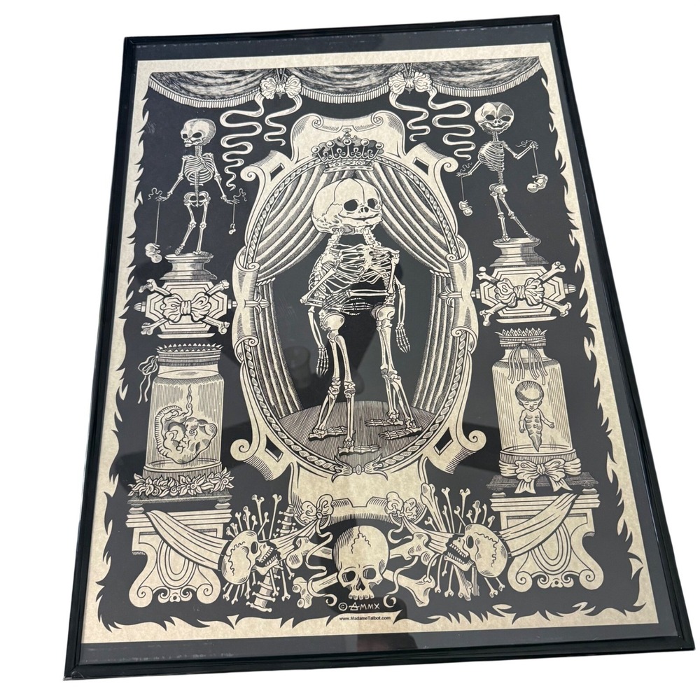 Madame Talbot Victorian Skeleton Framed Art Print Gothic Halloween Decor